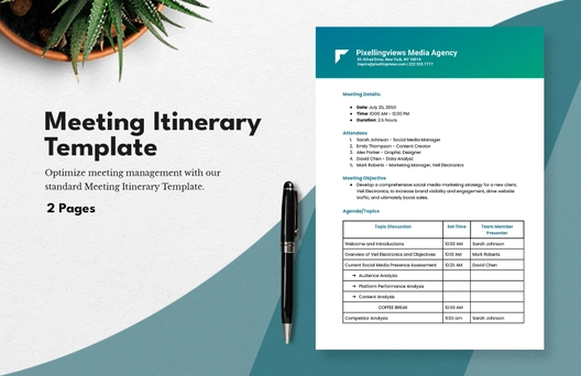 Meeting Itinerary Template Meeting Itinerary Template