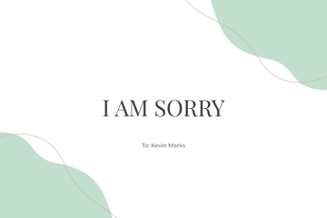 Free Sample Digital Apology Card Template to Edit Online