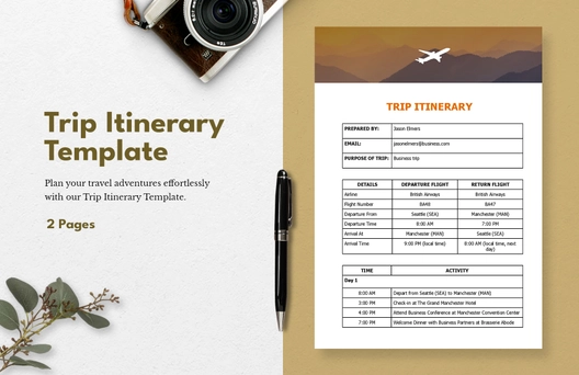 Trip Itinerary Template