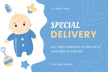 Free Baby Announcement Card Template to Edit Online