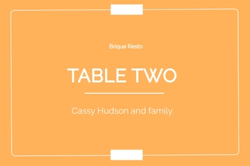 Free Dinner Table Name Card Template to Edit Online