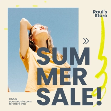 Free Summer Sale Instagram Carousel Ad Template to Edit Online