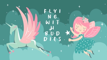 Free Fairy And Unicorn Wallpaper Template to Edit Online