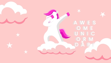 Free Dabbing Unicorn Wallpaper Template to Edit Online