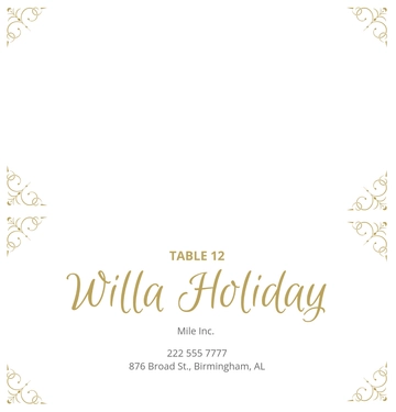 Free Foldable Place Card Template to Edit Online