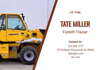 Free Forklift Training Card Template to Edit Online