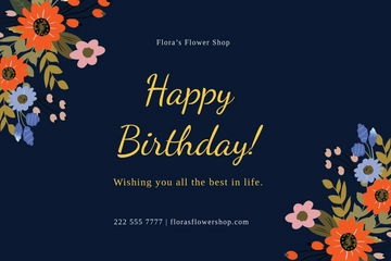 Free Half Fold Birthday Card Template to Edit Online