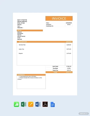 Simple Service Invoice Template