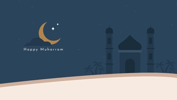 Free Simple Muharram Background Template to Edit Online