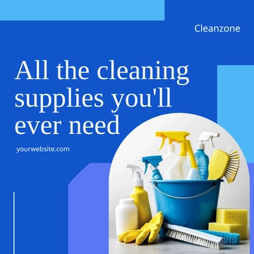 Free Cleaning Supplies Instagram Feed Ad Template to Edit Online