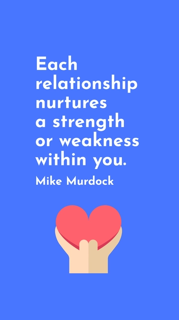 Free Mike Murdock: Each Relationship Nurtures Strengths or Weaknesses Quote Template to Edit Online