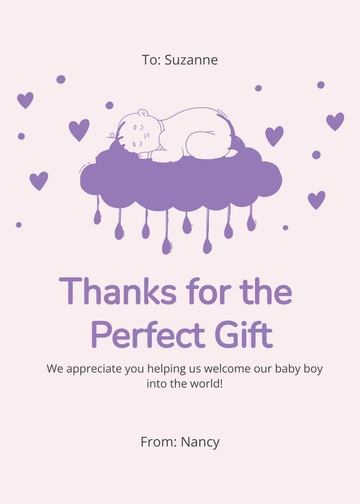 Free Boy Baby Shower Thank You Card Template to Edit Online