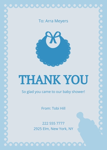 Free Girl Baby Shower Thank You Card Template to Edit Online