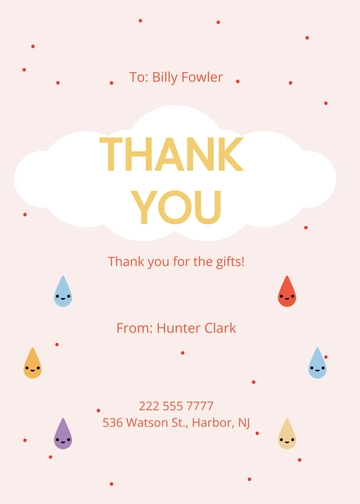 Free Tropical Baby Shower Thank You Card Template to Edit Online