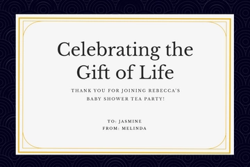 Free Elegant Baby Shower Thank You Card Template to Edit Online