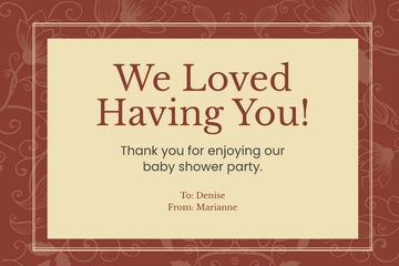 Free Classic Baby Shower Thank You Card Template to Edit Online