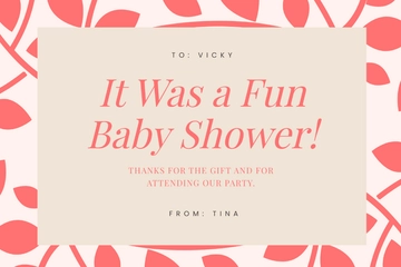 Free Modern Baby Shower Thank You Card Template to Edit Online