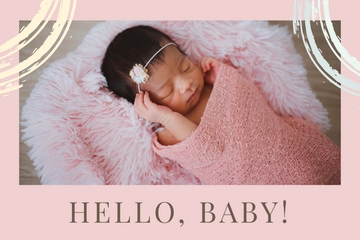 Free Minimal New Baby Card Template to Edit Online