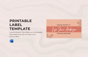 Printable Label Template