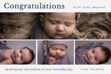 Free New Baby Boy Card Template to Edit Online