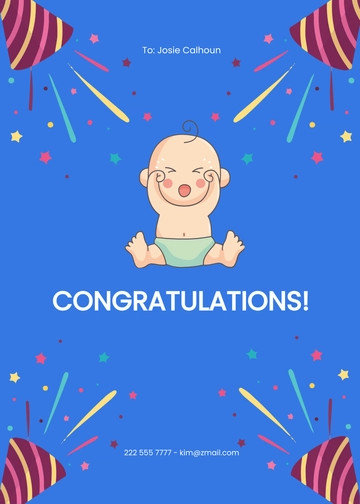 Free New Baby Congratulation Card Template to Edit Online