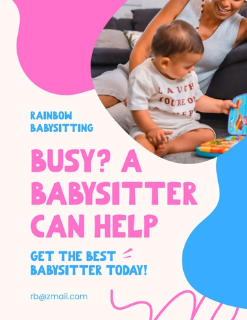 Free Modern Babysitting Flyer Template to Edit Online