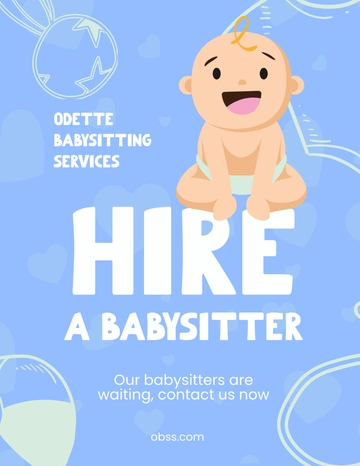 Free Cute Babysitting Flyer Template to Edit Online