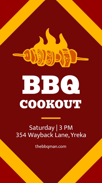 Free BBQ Cookout Whatsapp Post Template to Edit Online