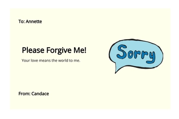 Free I Am Sorry Card Template to Edit Online