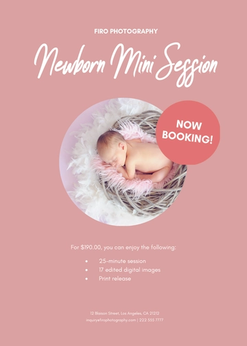 Free New Born Mini Session Template to Edit Online