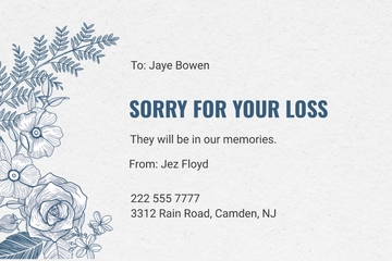 Free Sorry For Your Loss Card Template to Edit Online