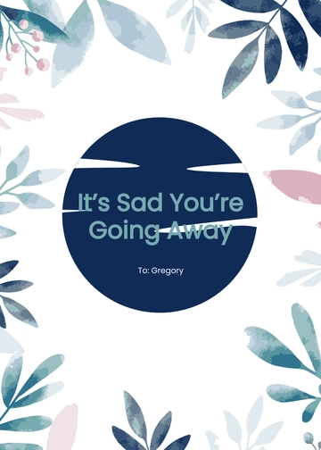 Free Simple Digital Goodbye Card Template to Edit Online