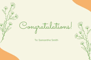 Free Floral Anytime Congratulations Card Template to Edit Online
