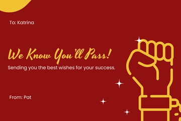 Free Best Of Luck In Your Exam Card Template to Edit Online