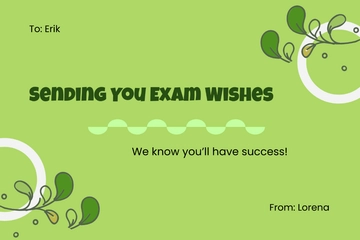 Free Best Of Luck For Exam Card Template to Edit Online