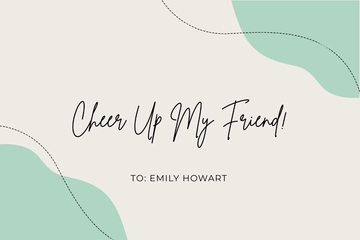 Free Cheer Up Friend Card Template to Edit Online
