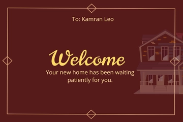 Free New Home Welcome Card Template to Edit Online