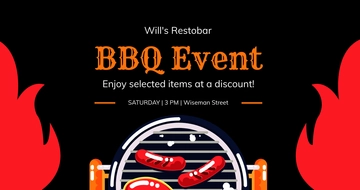 Free BBQ Event Facebook Post Template to Edit Online