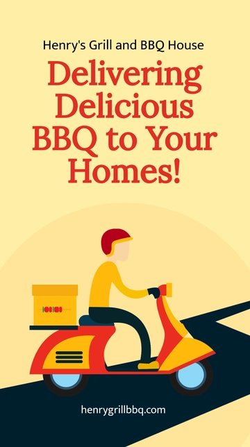 Free BBQ Delivery Offer Whatsapp Post Template to Edit Online