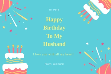 Free Birthday Card For Him Template to Edit Online