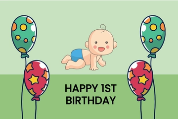 Free 1st Birthday Card For Boy Template to Edit Online