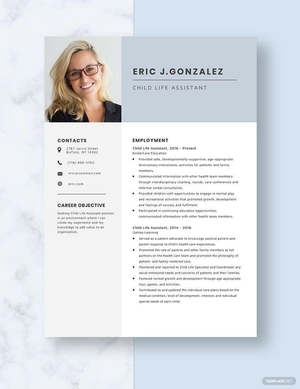 Child Life Assistant Resume