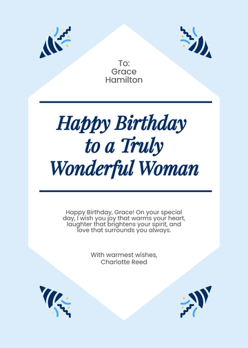 Free Traditional Birthday Card for Her Template to Edit Online