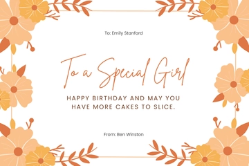 Free Birthday Card For Her Template to Edit Online