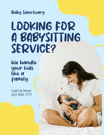 Free Photo Babysitting Flyer Template to Edit Online
