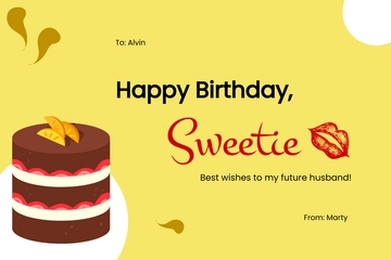 Free Fiance Birthday Card For Him Template to Edit Online