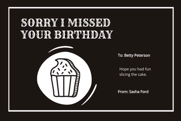 Free Vintage Belated Birthday Card Template to Edit Online