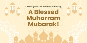 Free Muharram Wishes Banner Template to Edit Online