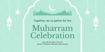 Free Muharram Celebration Banner Template to Edit Online