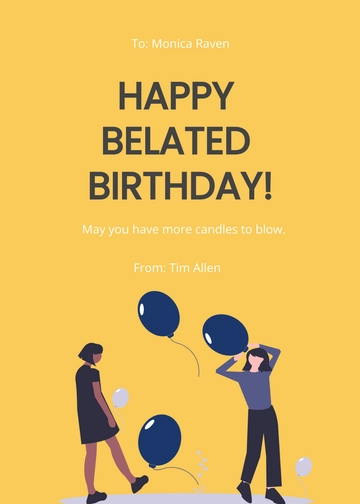 Free Printable Belated Birthday Card Template to Edit Online